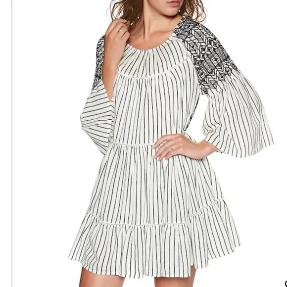 Free People Women Lola Embroidered Mini Dress - Black - S